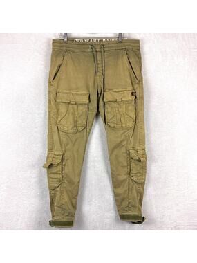 Alpha Industries Cargo Pants Mens L Olive Faded Sergeant Military Paratrooper